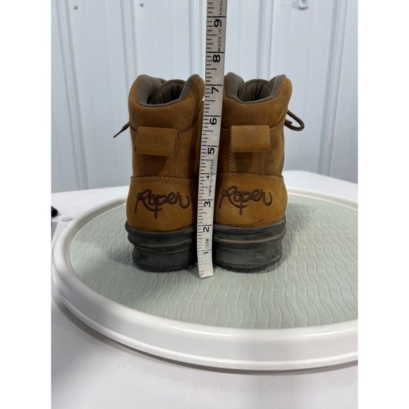 Roper Crossrider Round Toe Western Boot Mens 9 Lace Up Brown Leather Kiltie - Picture 7 of 11